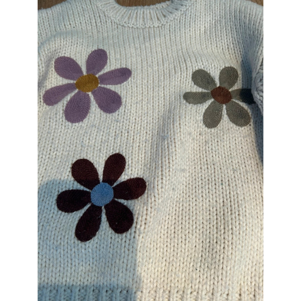 Zara Baby Floral embroidery knit Sweater Size 3 - Picture 4 of 4
